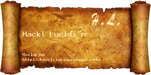 Hackl Lucián névjegykártya